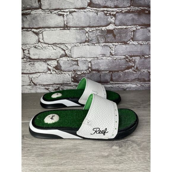 Reef Golf Flip Flops Mulligan II Turf Grass Tee Holder Rare Slides Men 8M US/40 - Picture 1 of 16